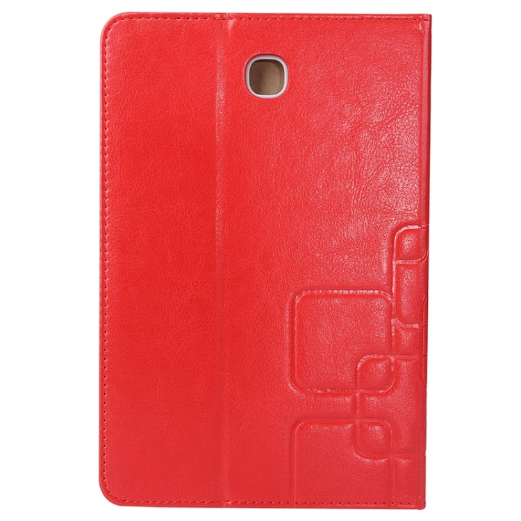 Crazy Horse and Lattice Texture Leather Case with Holder & Card Slots for Galaxy Tab A 8.0 / T350