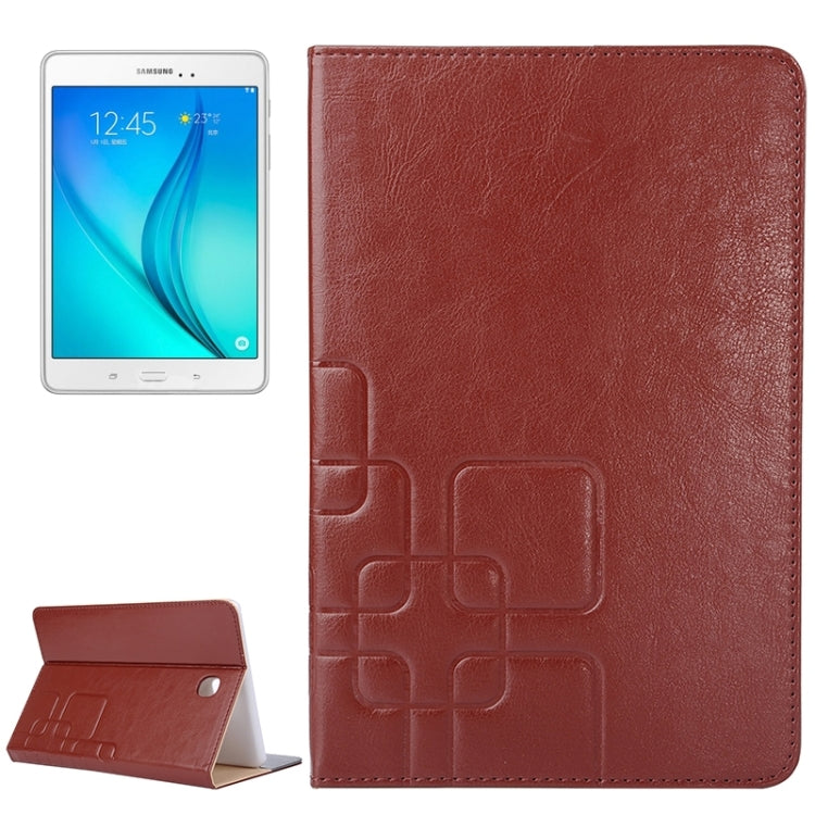 Crazy Horse and Lattice Texture Leather Case with Holder & Card Slots for Galaxy Tab A 8.0 / T350