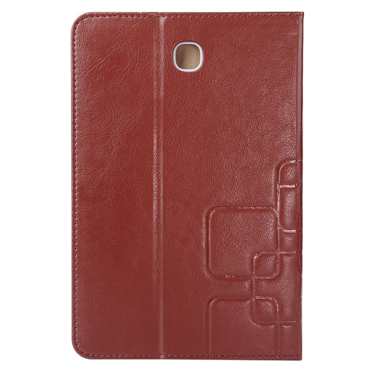 Crazy Horse and Lattice Texture Leather Case with Holder & Card Slots for Galaxy Tab A 8.0 / T350