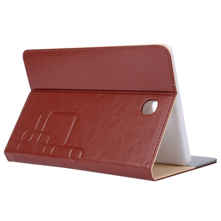 Crazy Horse and Lattice Texture Leather Case with Holder & Card Slots for Galaxy Tab A 8.0 / T350