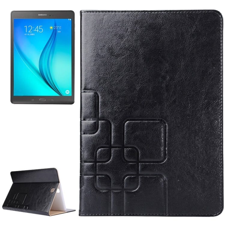 9.7inch Crazy Horse and Lattice Texture Leather Case with Holder & Card Slots for Galaxy Tab A 9.7 / T550