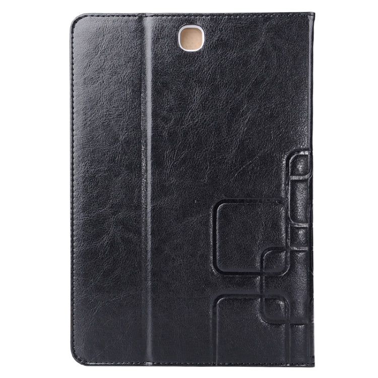 9.7inch Crazy Horse and Lattice Texture Leather Case with Holder & Card Slots for Galaxy Tab A 9.7 / T550