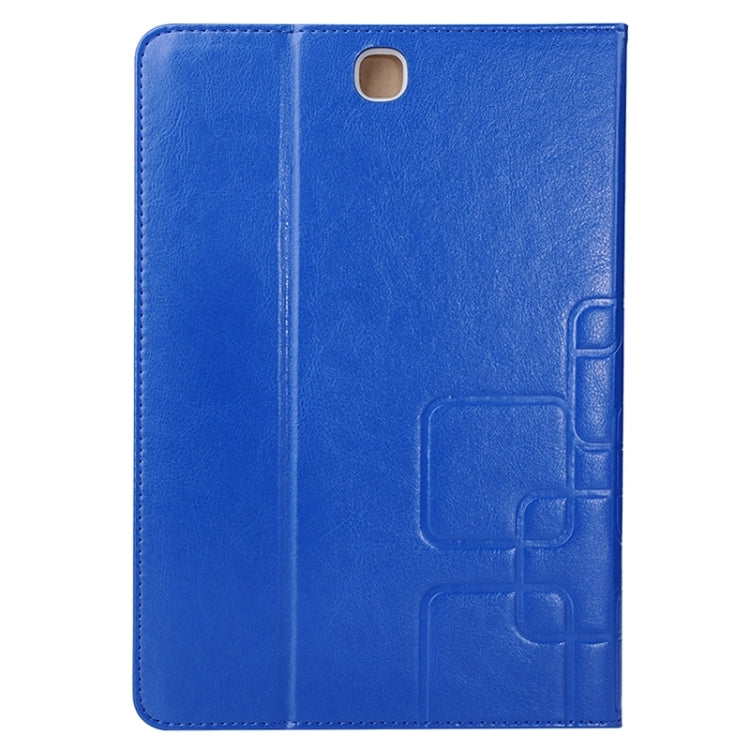 9.7inch Crazy Horse and Lattice Texture Leather Case with Holder & Card Slots for Galaxy Tab A 9.7 / T550