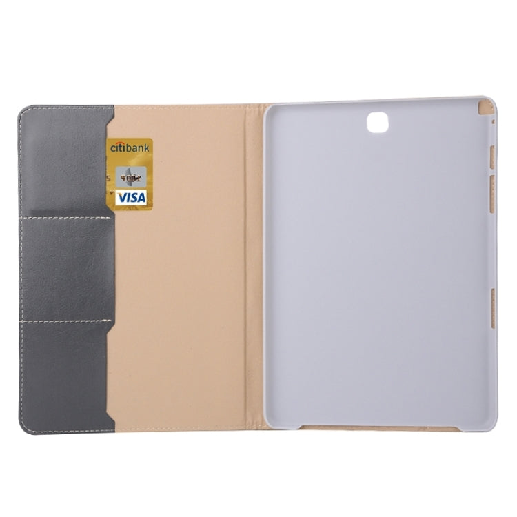 9.7inch Crazy Horse and Lattice Texture Leather Case with Holder & Card Slots for Galaxy Tab A 9.7 / T550