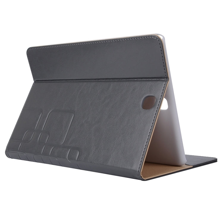 9.7inch Crazy Horse and Lattice Texture Leather Case with Holder & Card Slots for Galaxy Tab A 9.7 / T550