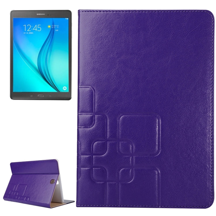 9.7inch Crazy Horse and Lattice Texture Leather Case with Holder & Card Slots for Galaxy Tab A 9.7 / T550