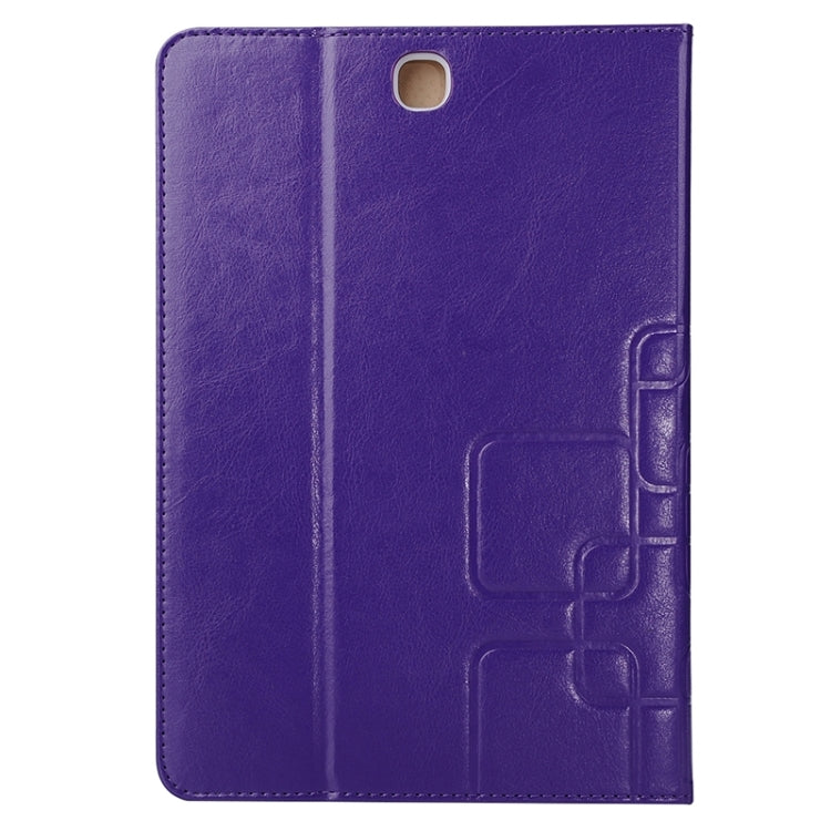 9.7inch Crazy Horse and Lattice Texture Leather Case with Holder & Card Slots for Galaxy Tab A 9.7 / T550