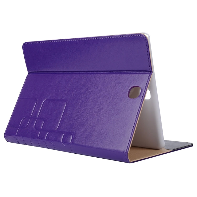 9.7inch Crazy Horse and Lattice Texture Leather Case with Holder & Card Slots for Galaxy Tab A 9.7 / T550