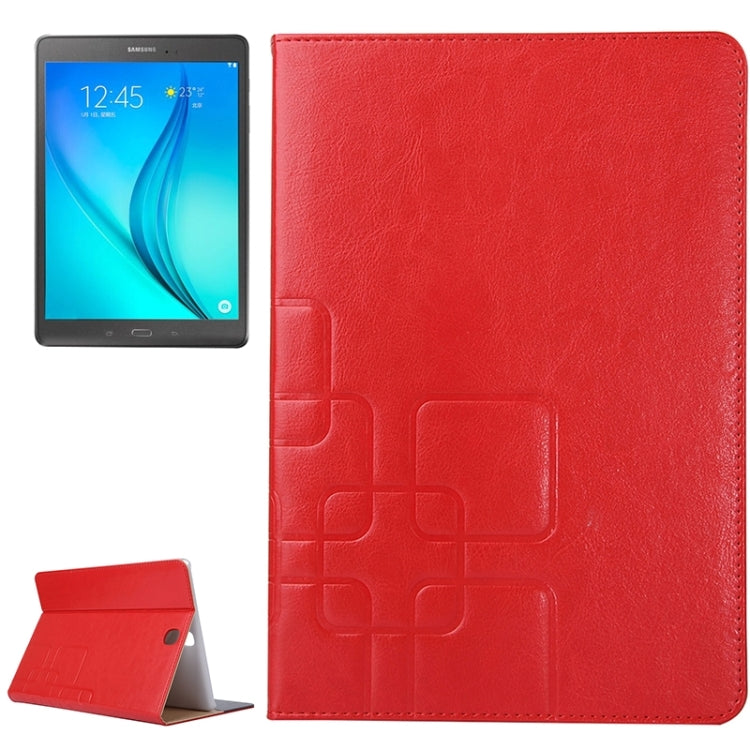 9.7inch Crazy Horse and Lattice Texture Leather Case with Holder & Card Slots for Galaxy Tab A 9.7 / T550