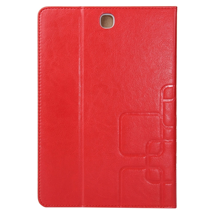 9.7inch Crazy Horse and Lattice Texture Leather Case with Holder & Card Slots for Galaxy Tab A 9.7 / T550