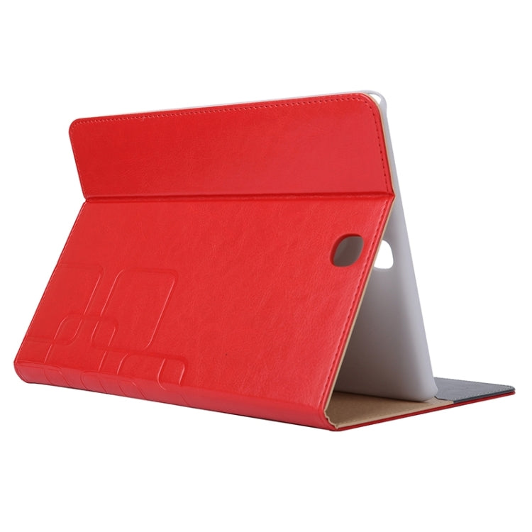 9.7inch Crazy Horse and Lattice Texture Leather Case with Holder & Card Slots for Galaxy Tab A 9.7 / T550