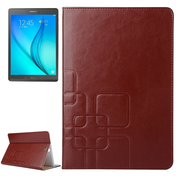 9.7inch Crazy Horse and Lattice Texture Leather Case with Holder & Card Slots for Galaxy Tab A 9.7 / T550