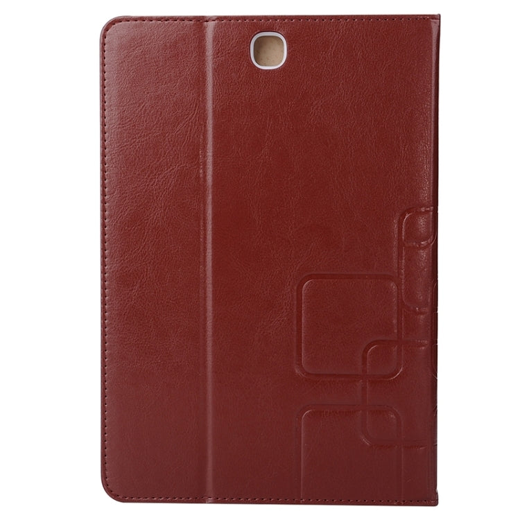 9.7inch Crazy Horse and Lattice Texture Leather Case with Holder & Card Slots for Galaxy Tab A 9.7 / T550