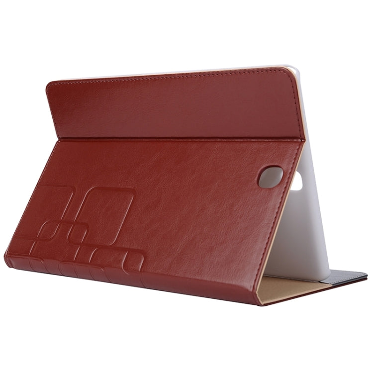 9.7inch Crazy Horse and Lattice Texture Leather Case with Holder & Card Slots for Galaxy Tab A 9.7 / T550