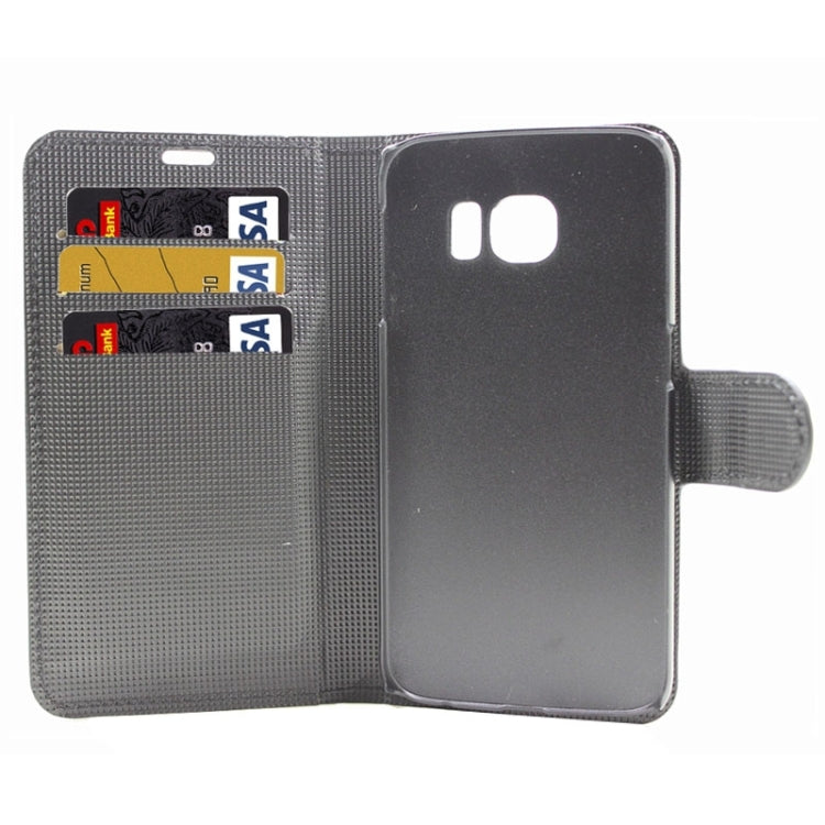 Diamond Texture Horizontal Flip Magnetic Buckle Leather Case with Card Slots & Holder for Galaxy S6 Edge