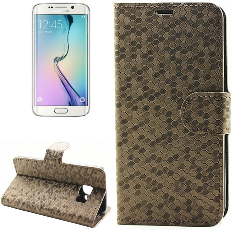 Diamond Texture Horizontal Flip Magnetic Buckle Leather Case with Card Slots & Holder for Galaxy S6 Edge