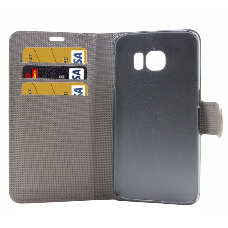 Diamond Texture Horizontal Flip Magnetic Buckle Leather Case with Card Slots & Holder for Galaxy S6 Edge