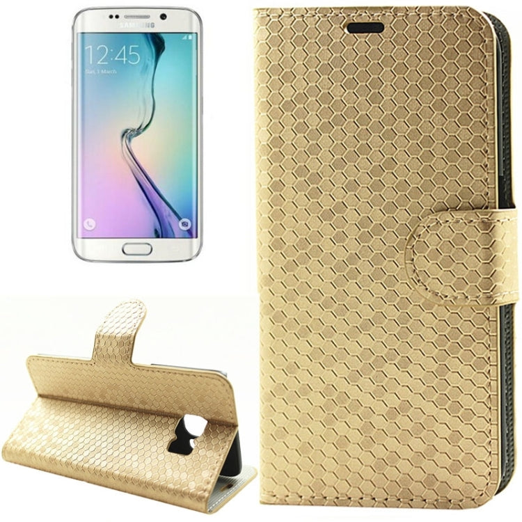 Diamond Texture Horizontal Flip Magnetic Buckle Leather Case with Card Slots & Holder for Galaxy S6 Edge