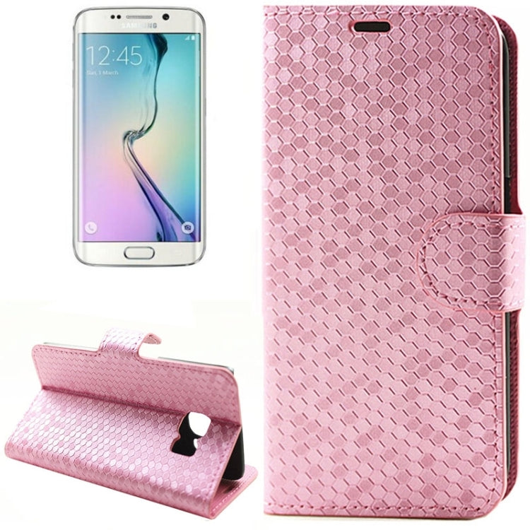 Diamond Texture Horizontal Flip Magnetic Buckle Leather Case with Card Slots & Holder for Galaxy S6 Edge