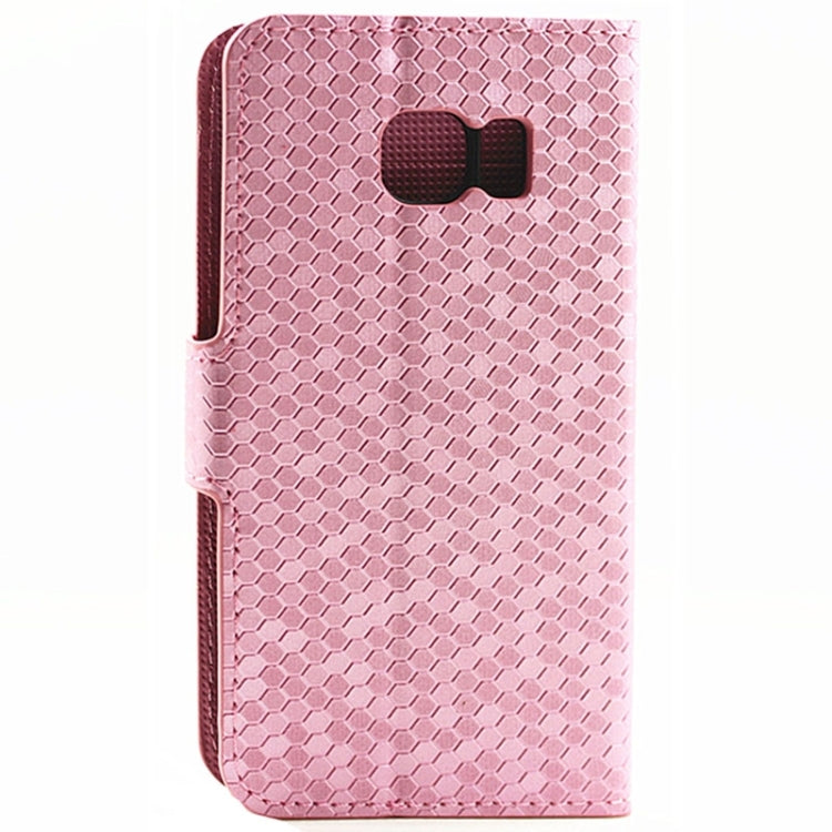 Diamond Texture Horizontal Flip Magnetic Buckle Leather Case with Card Slots & Holder for Galaxy S6 Edge