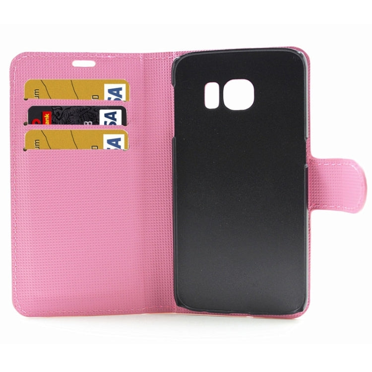 Diamond Texture Horizontal Flip Magnetic Buckle Leather Case with Card Slots & Holder for Galaxy S6 Edge