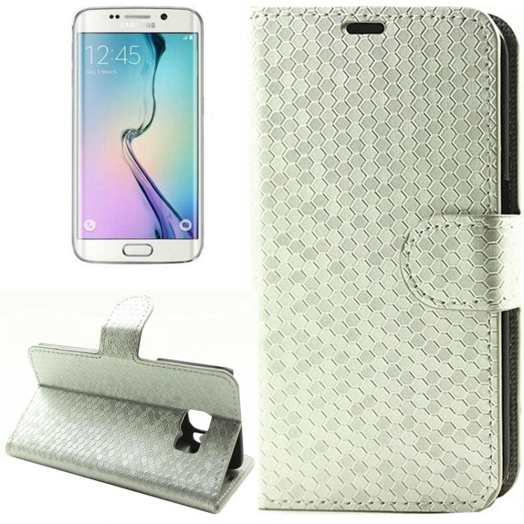 Diamond Texture Horizontal Flip Magnetic Buckle Leather Case with Card Slots & Holder for Galaxy S6 Edge