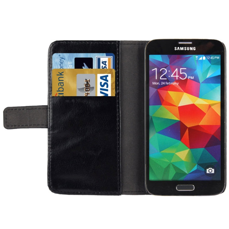 Crazy Horse Texture Leather Case with Credit Card Slot & Holder for Galaxy S5 / G900