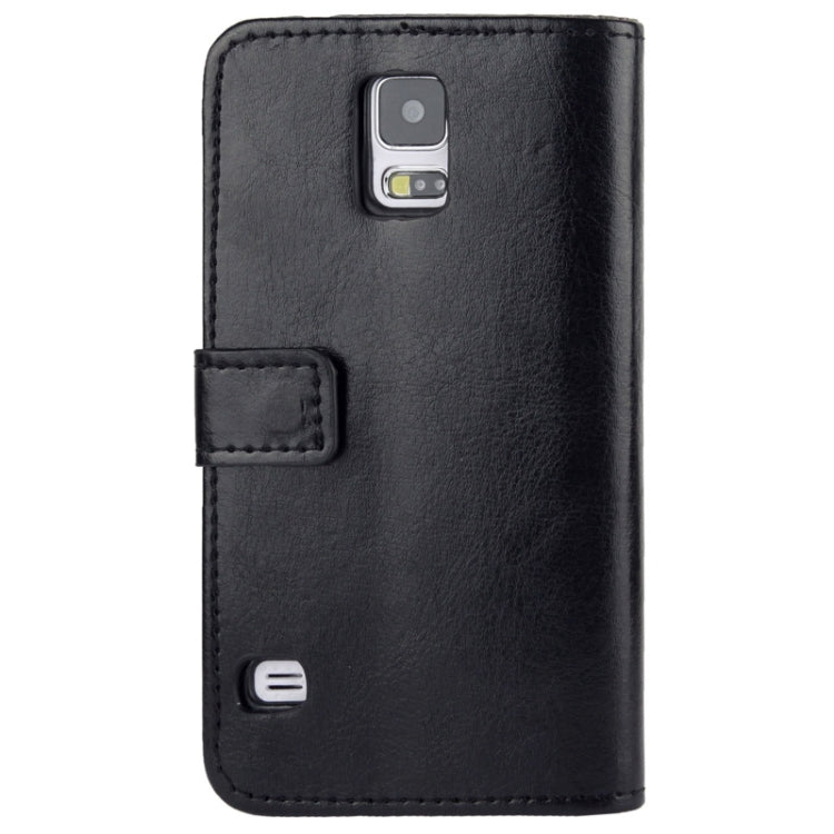 Crazy Horse Texture Leather Case with Credit Card Slot & Holder for Galaxy S5 / G900