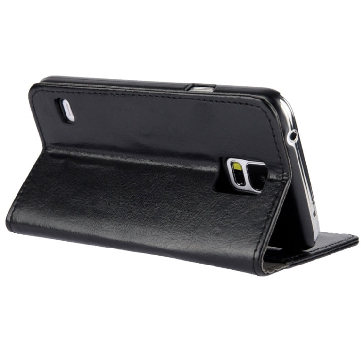 Crazy Horse Texture Leather Case with Credit Card Slot & Holder for Galaxy S5 / G900