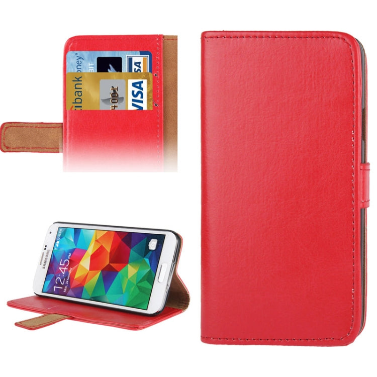 Crazy Horse Texture Leather Case with Credit Card Slot & Holder for Galaxy S5 / G900