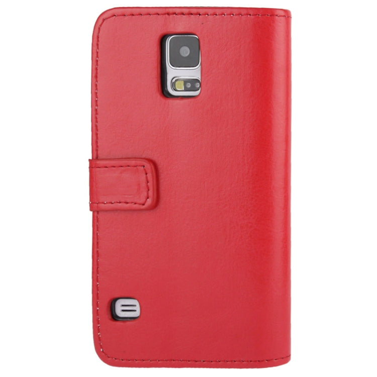 Crazy Horse Texture Leather Case with Credit Card Slot & Holder for Galaxy S5 / G900