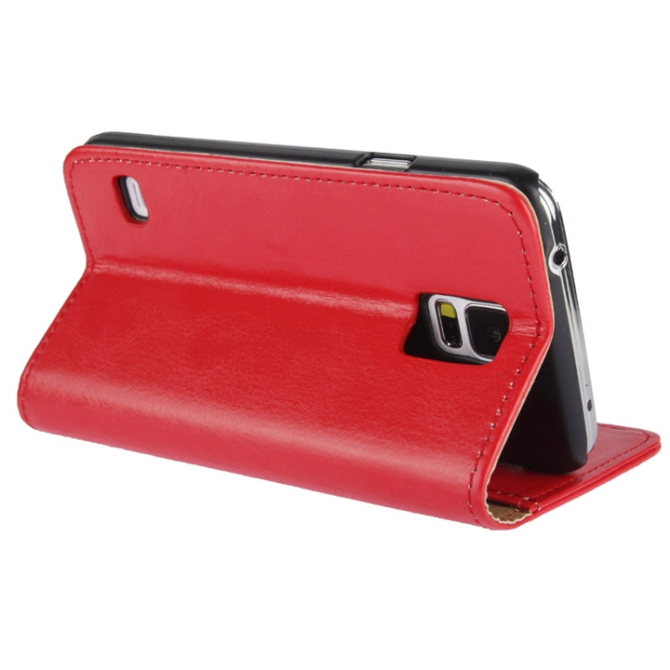 Crazy Horse Texture Leather Case with Credit Card Slot & Holder for Galaxy S5 / G900