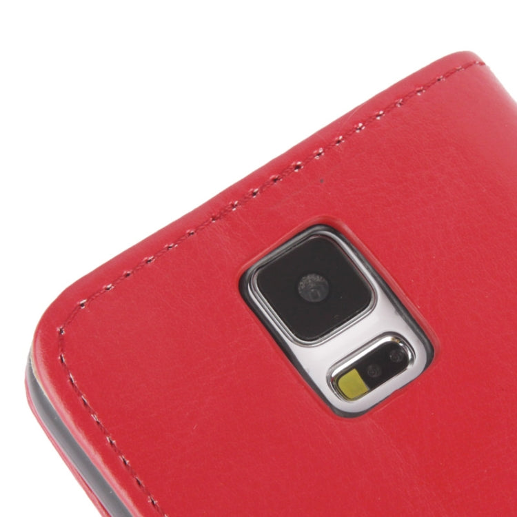 Crazy Horse Texture Leather Case with Credit Card Slot & Holder for Galaxy S5 / G900