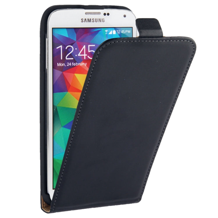 Vertical Flip Leather Case for Galaxy S5 / G900(Black)