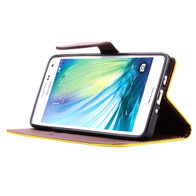 Leaf Magnetic Snap Litchi Texture Horizontal Flip Leather Case with Card Slots & Wallet & Holder & Lanyard for Galaxy A5 / A500