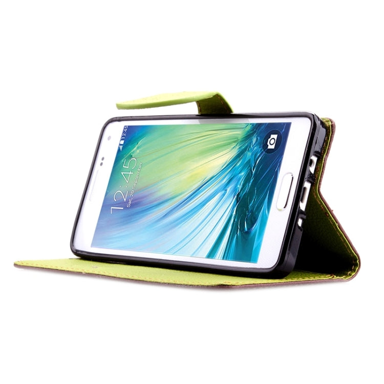 Leaf Magnetic Snap Litchi Texture Horizontal Flip Leather Case with Card Slots & Wallet & Holder & Lanyard for Galaxy A5 / A500