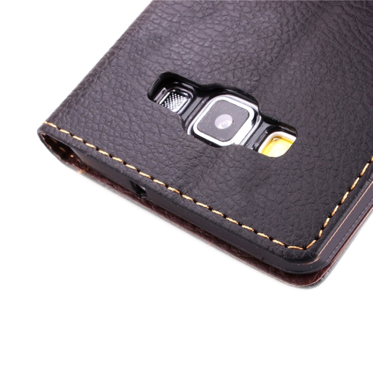 Leaf Magnetic Snap Litchi Texture Horizontal Flip Leather Case with Card Slots & Wallet & Holder & Lanyard for Galaxy A7 / A700