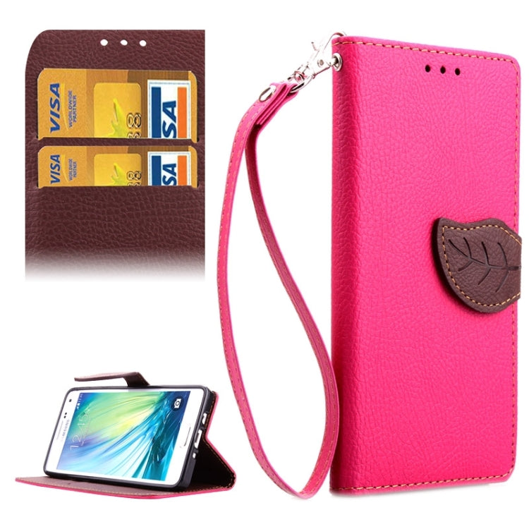 Leaf Magnetic Snap Litchi Texture Horizontal Flip Leather Case with Card Slots & Wallet & Holder & Lanyard for Galaxy A7 / A700
