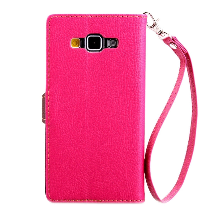 Leaf Magnetic Snap Litchi Texture Horizontal Flip Leather Case with Card Slots & Wallet & Holder & Lanyard for Galaxy A7 / A700