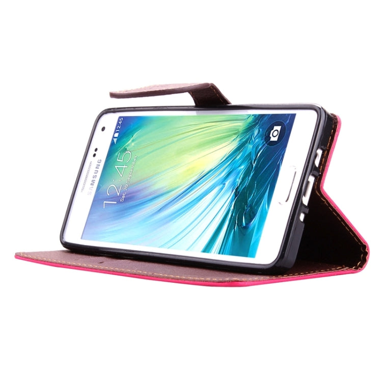 Leaf Magnetic Snap Litchi Texture Horizontal Flip Leather Case with Card Slots & Wallet & Holder & Lanyard for Galaxy A7 / A700