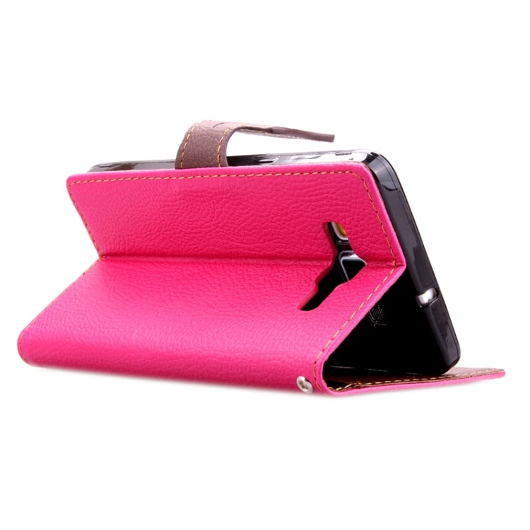 Leaf Magnetic Snap Litchi Texture Horizontal Flip Leather Case with Card Slots & Wallet & Holder & Lanyard for Galaxy A7 / A700