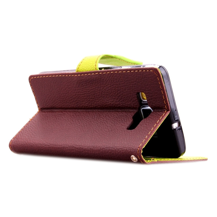 Leaf Magnetic Snap Litchi Texture Horizontal Flip Leather Case with Card Slots & Wallet & Holder & Lanyard for Galaxy A7 / A700