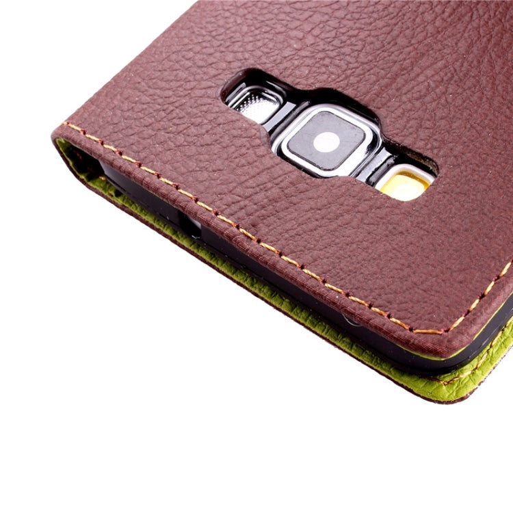 Leaf Magnetic Snap Litchi Texture Horizontal Flip Leather Case with Card Slots & Wallet & Holder & Lanyard for Galaxy A7 / A700