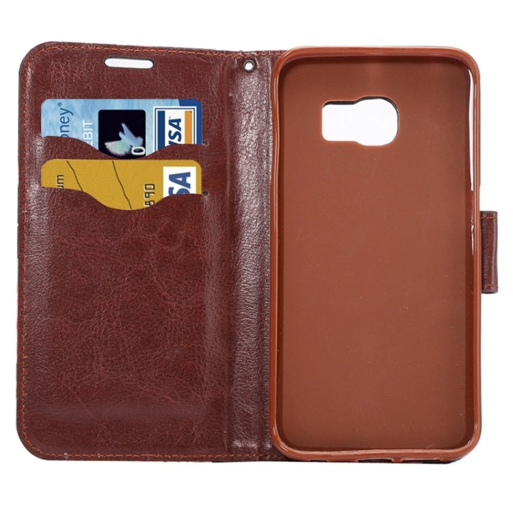 For Galaxy S6 Edge / G925 Floral Cloth Magnetic Snap Leather Case with Holder & Card Slots & Wallet