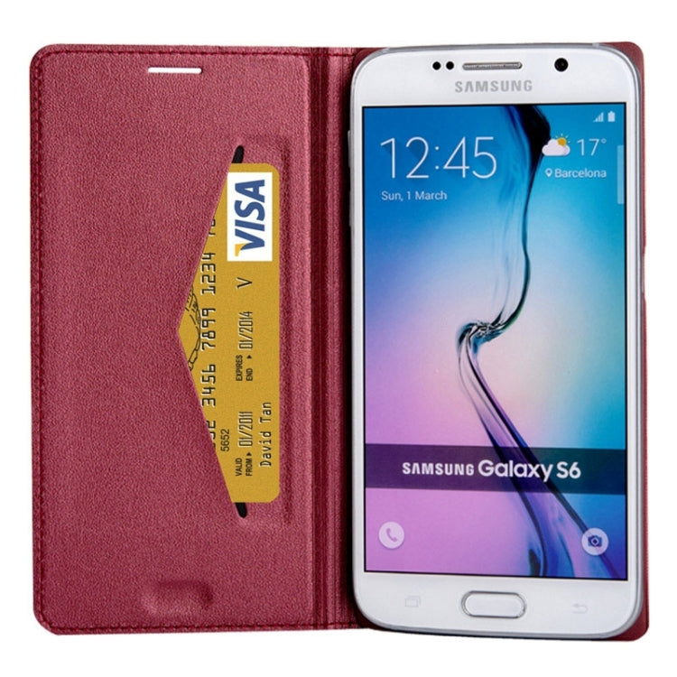 For Galaxy S6 Litchi Texture Horizontal Flip Leather Case with Card Slots