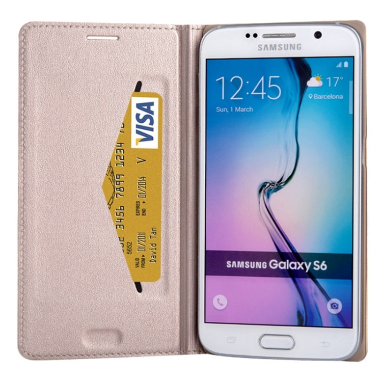 For Galaxy S6 Litchi Texture Horizontal Flip Leather Case with Card Slots