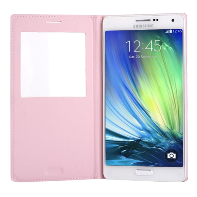Litchi Texture Horizontal Flip Leather Case with Call Display ID & Sleep / Wake-up Function for Galaxy A7