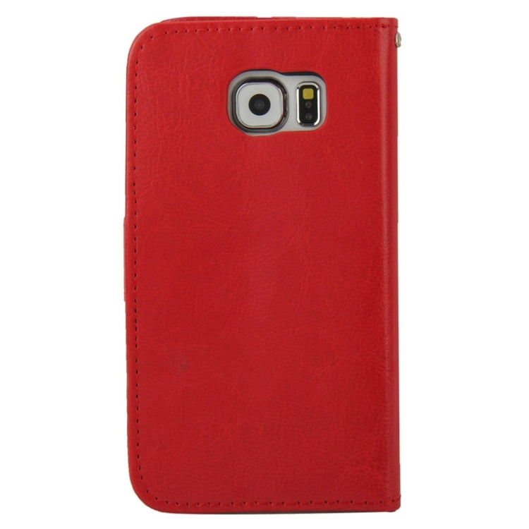 For Galaxy S6 / G920 Crazy Horse Texture Horizontal Flip Leather Case with Card Slots & Holder