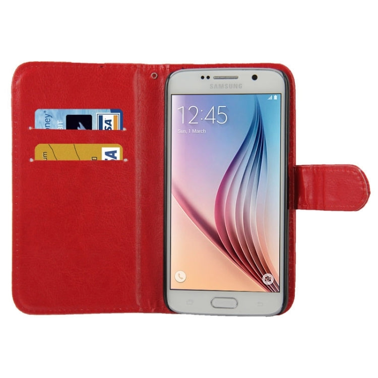 For Galaxy S6 / G920 Crazy Horse Texture Horizontal Flip Leather Case with Card Slots & Holder