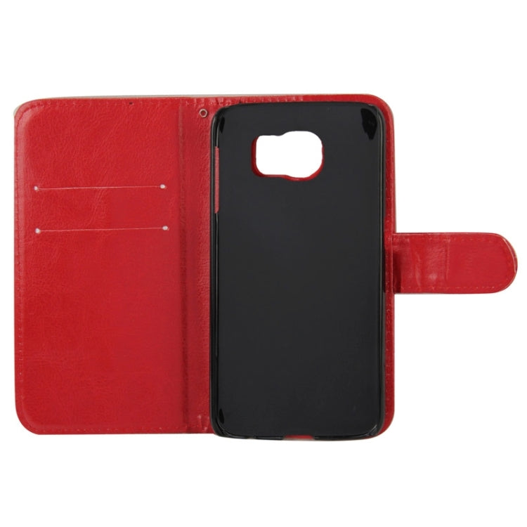 For Galaxy S6 / G920 Crazy Horse Texture Horizontal Flip Leather Case with Card Slots & Holder